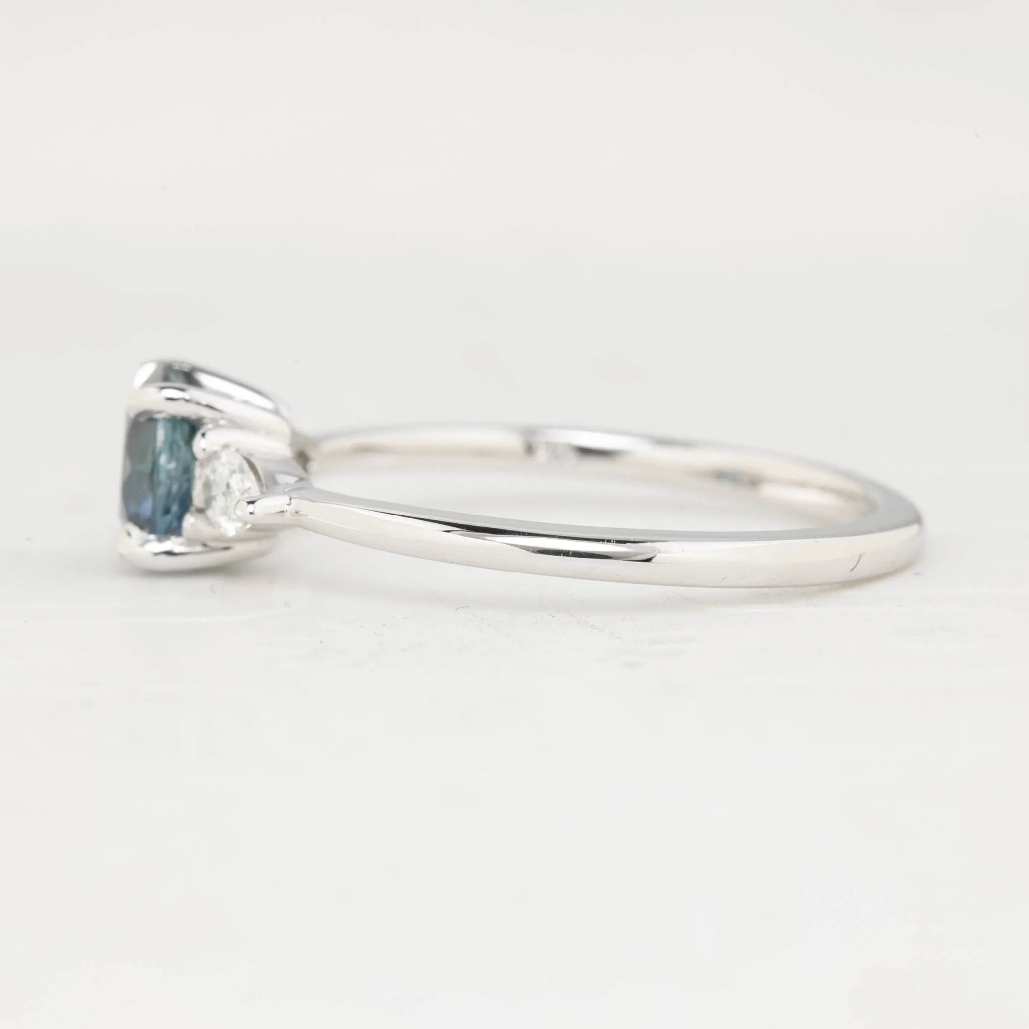 Olivia Ring 1.09ct Blue Montana Sapphire, 14k White Gold (One of a kind)