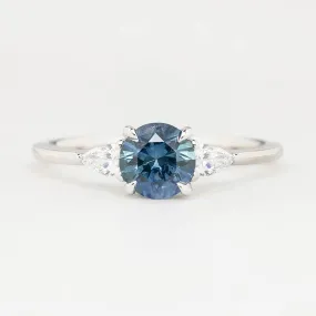 Olivia Ring 1.09ct Blue Montana Sapphire, 14k White Gold (One of a kind)