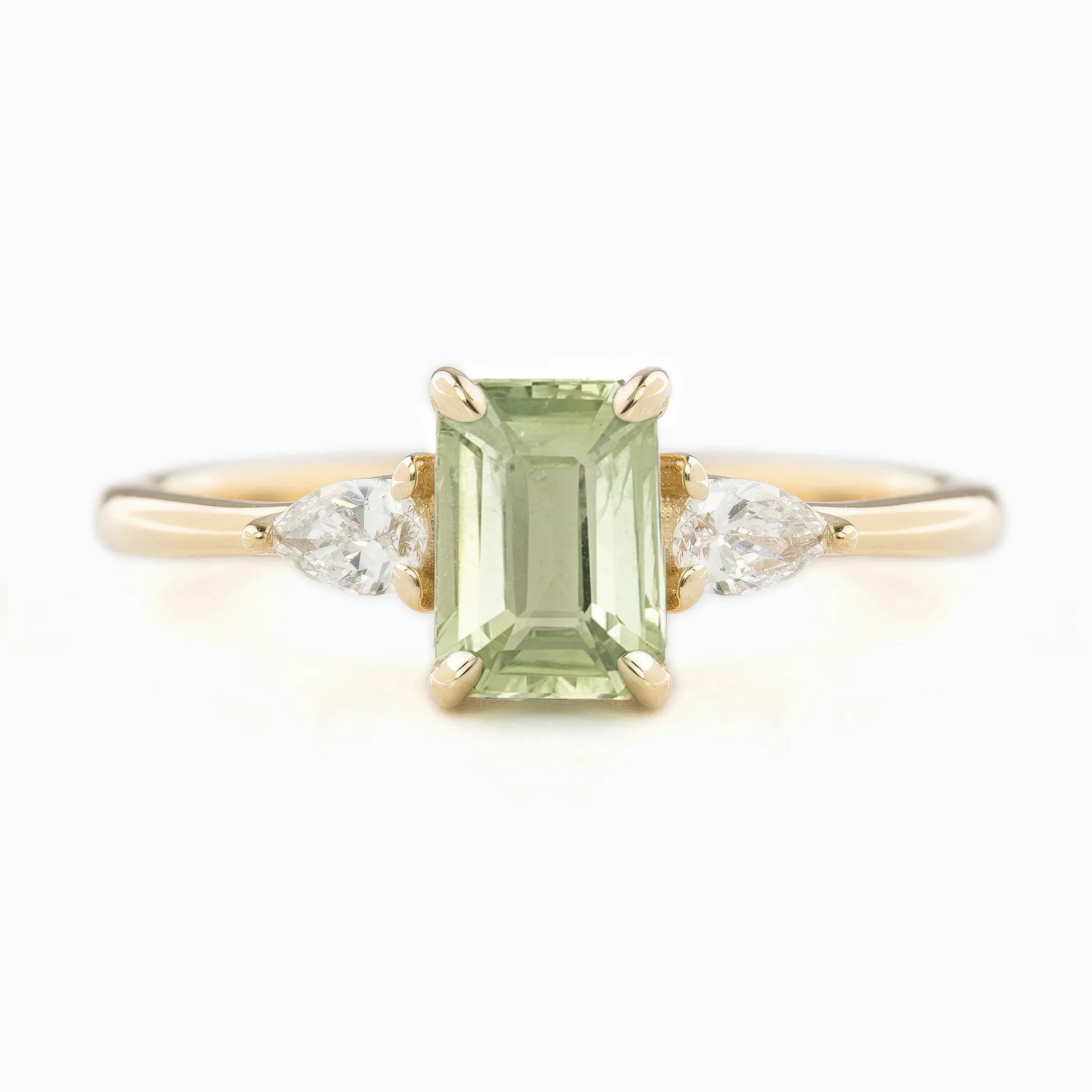 Olivia Ring 1.18ctMontana Green Sapphire, 14k Yellow Gold (One of a kind)