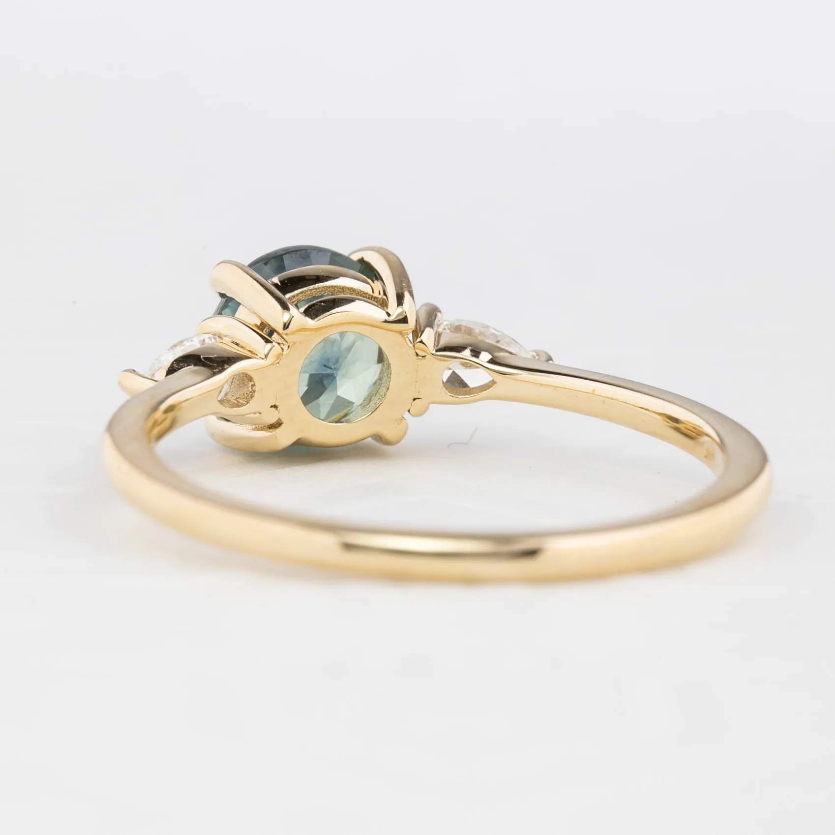 Olivia Ring 1.42ct Teal Blue Montana Sapphire, 14k Yellow Gold (One of a kind)