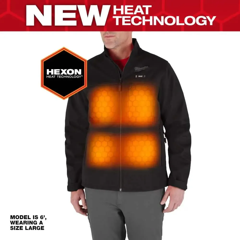 Open Box -  Men's 2X-Large M12 12-Volt Lithium-Ion Cordless Tough Shell Black Heated Jacket with (1) 3.0 Ah Battery and Charger