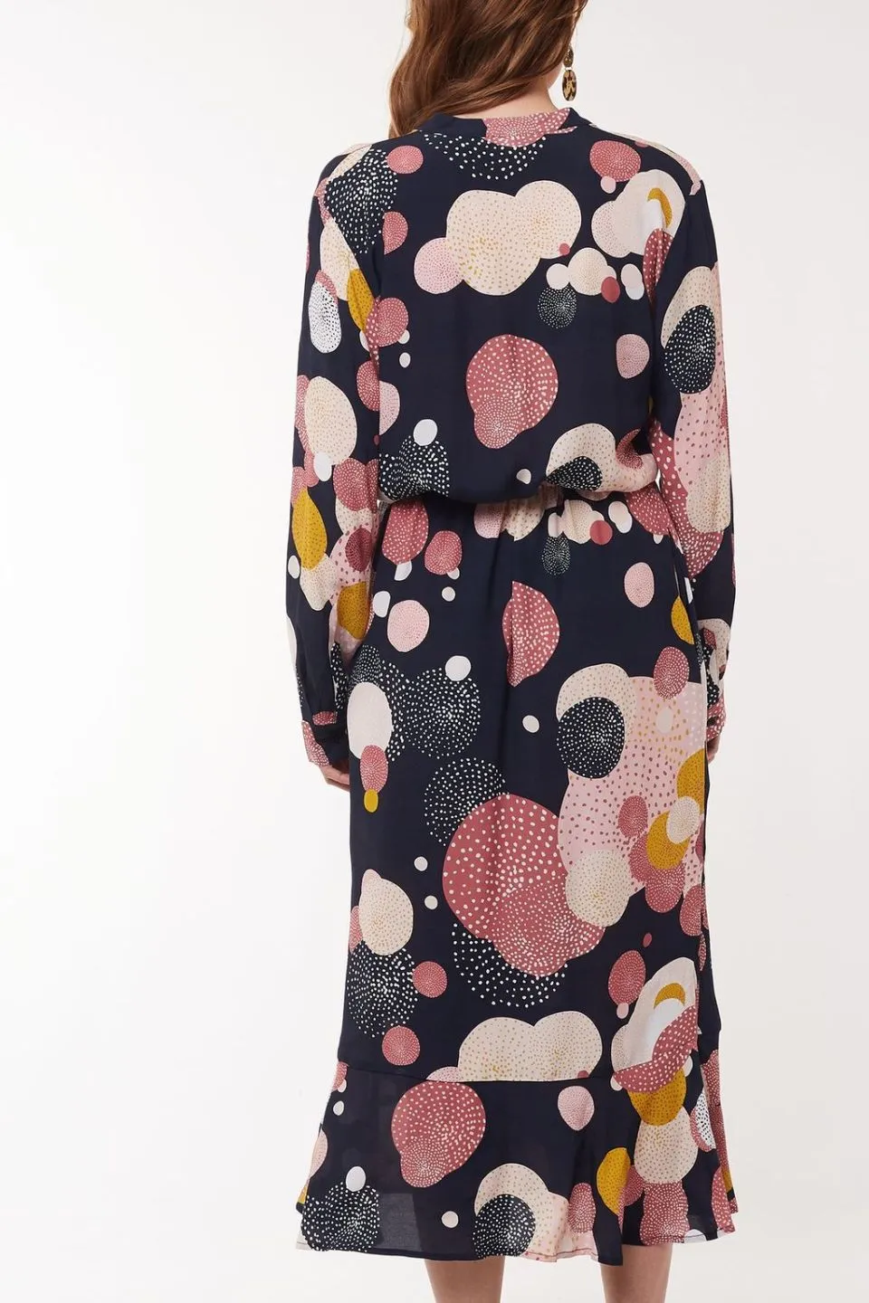 Painted Spot LS Midi Dress