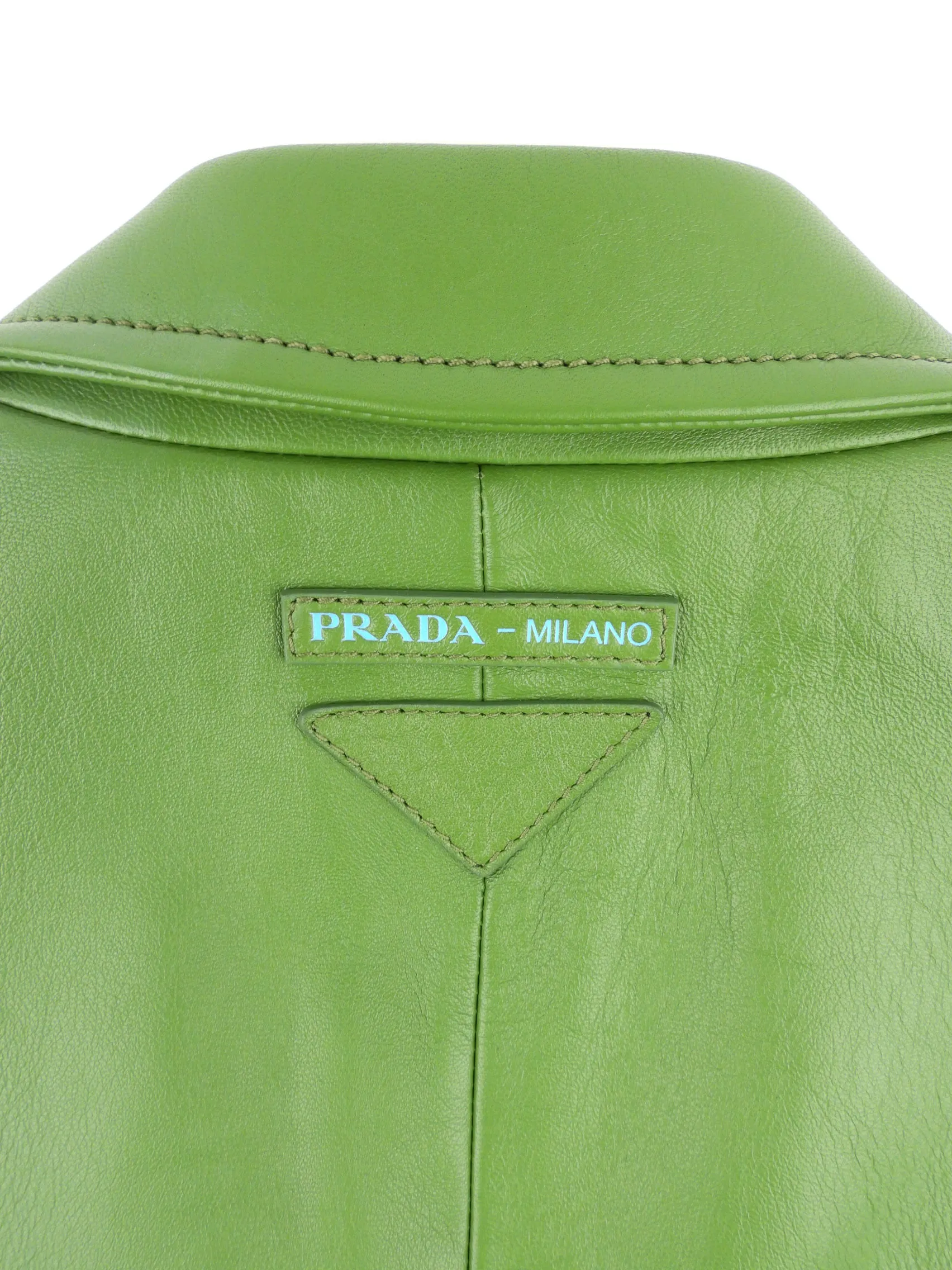 Prada Resort 2019 Green Lambskin Leather Jacket - 40 IT