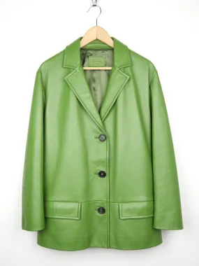 Prada Resort 2019 Green Lambskin Leather Jacket - 40 IT