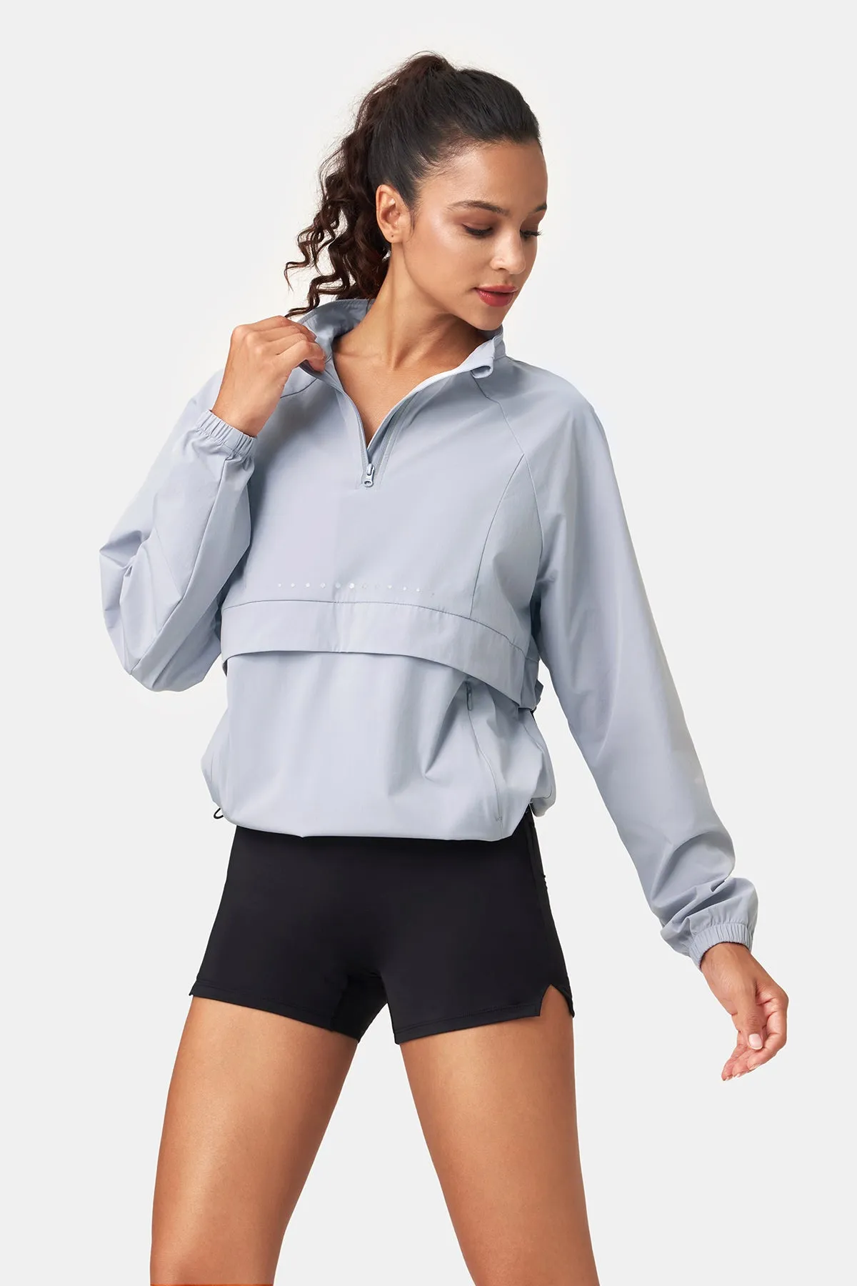 Quick-Dry Long Sleeve Half-Zip Running Jacket