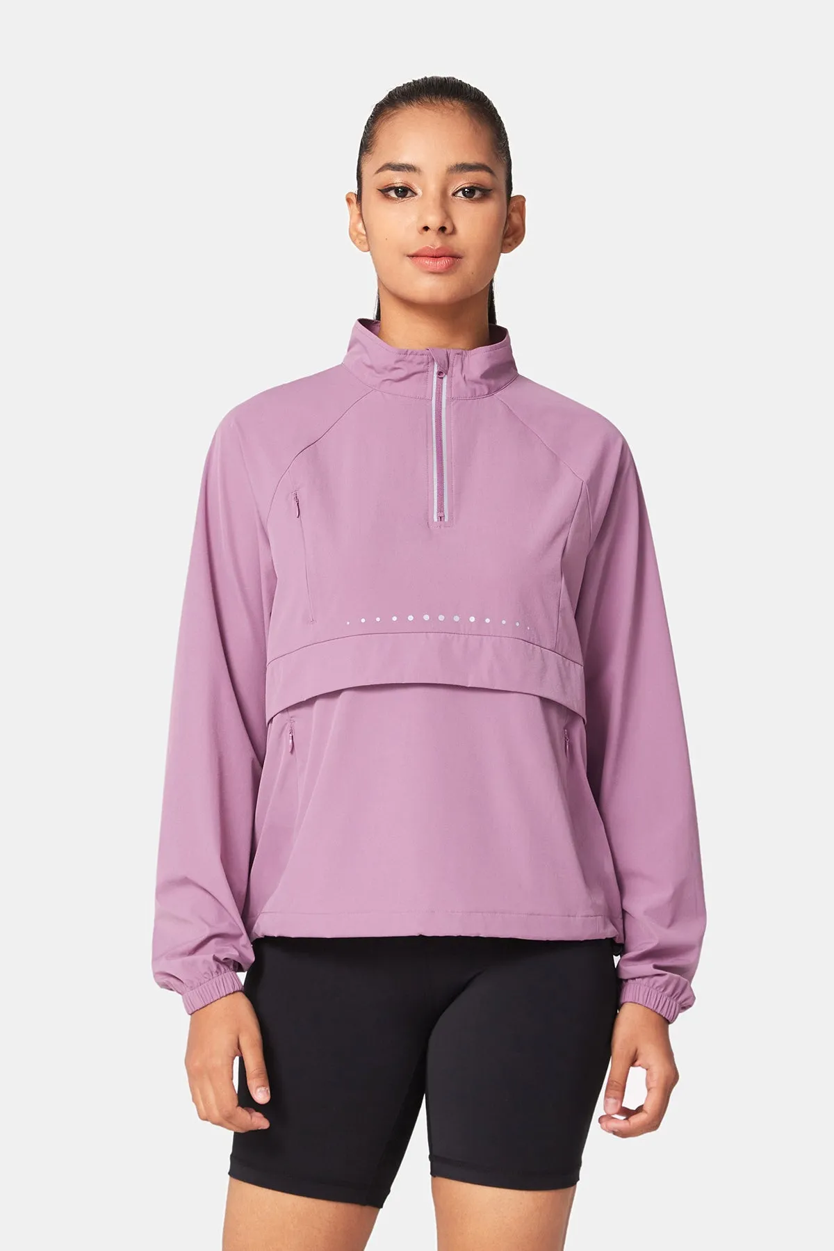 Quick-Dry Long Sleeve Half-Zip Running Jacket