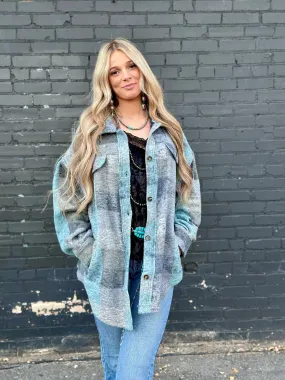 ***ReStOcK** The Turquoise Plaid Shacket Jacket