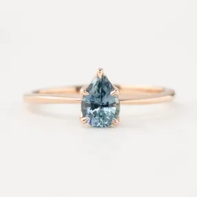 Sara Ring 0.86ct Light Blue Teardrop Montana Sapphire, 14k Rose Gold (One of a kind)