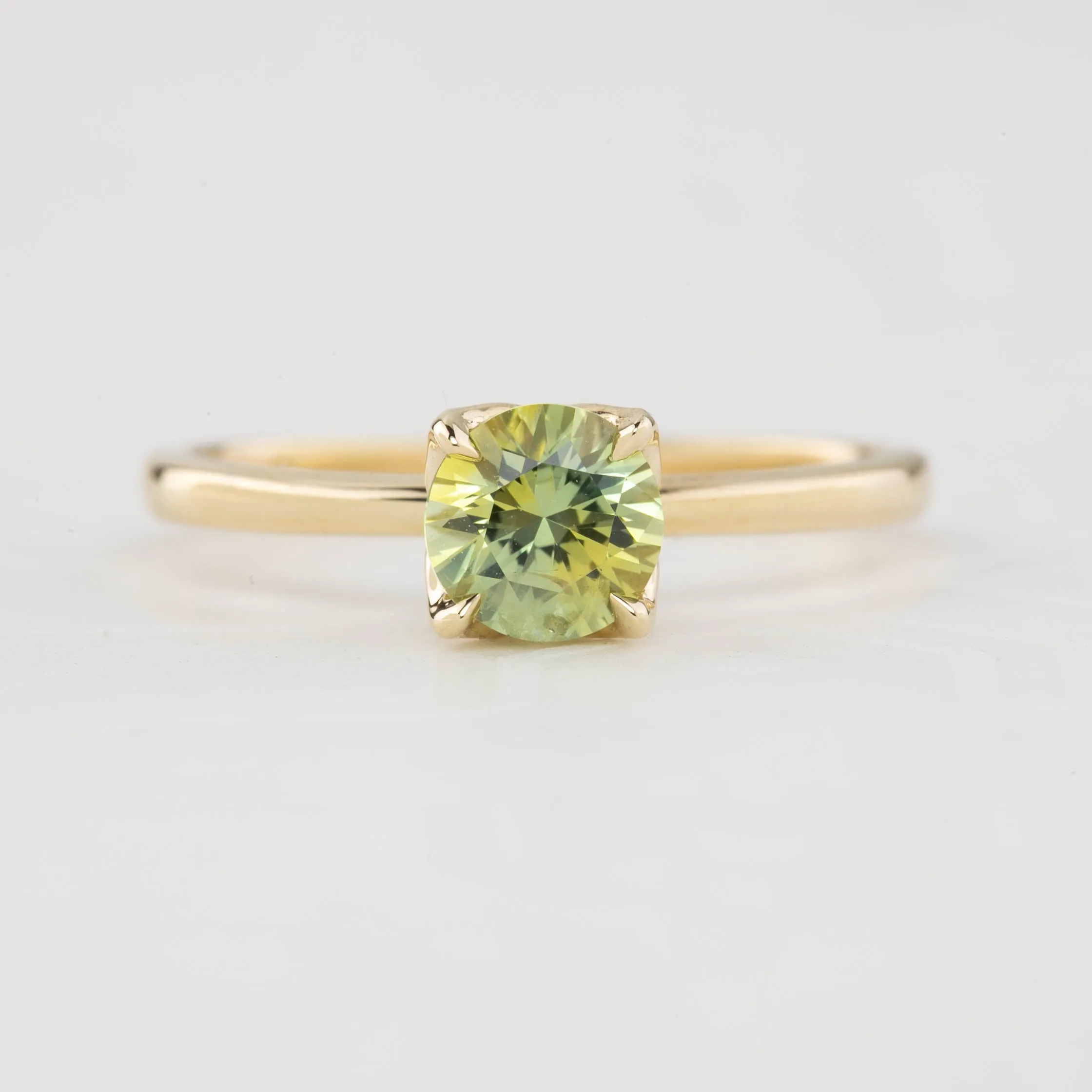 Sara Ring - 0.91ct Parti Light Green Montana Sapphire (One of a kind)