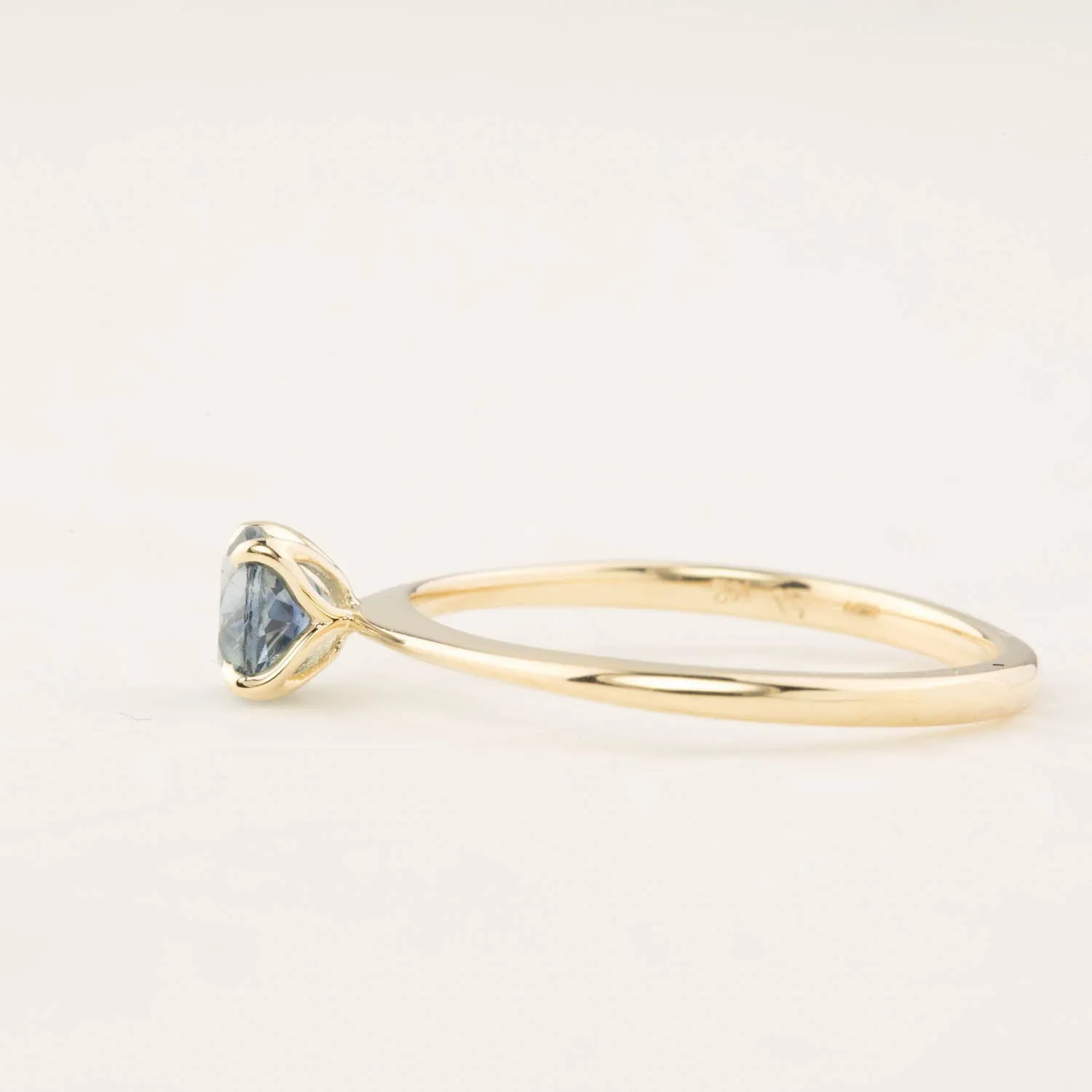 Sara Ring - 5mm 0.55ct Teal Blue Montana Sapphire