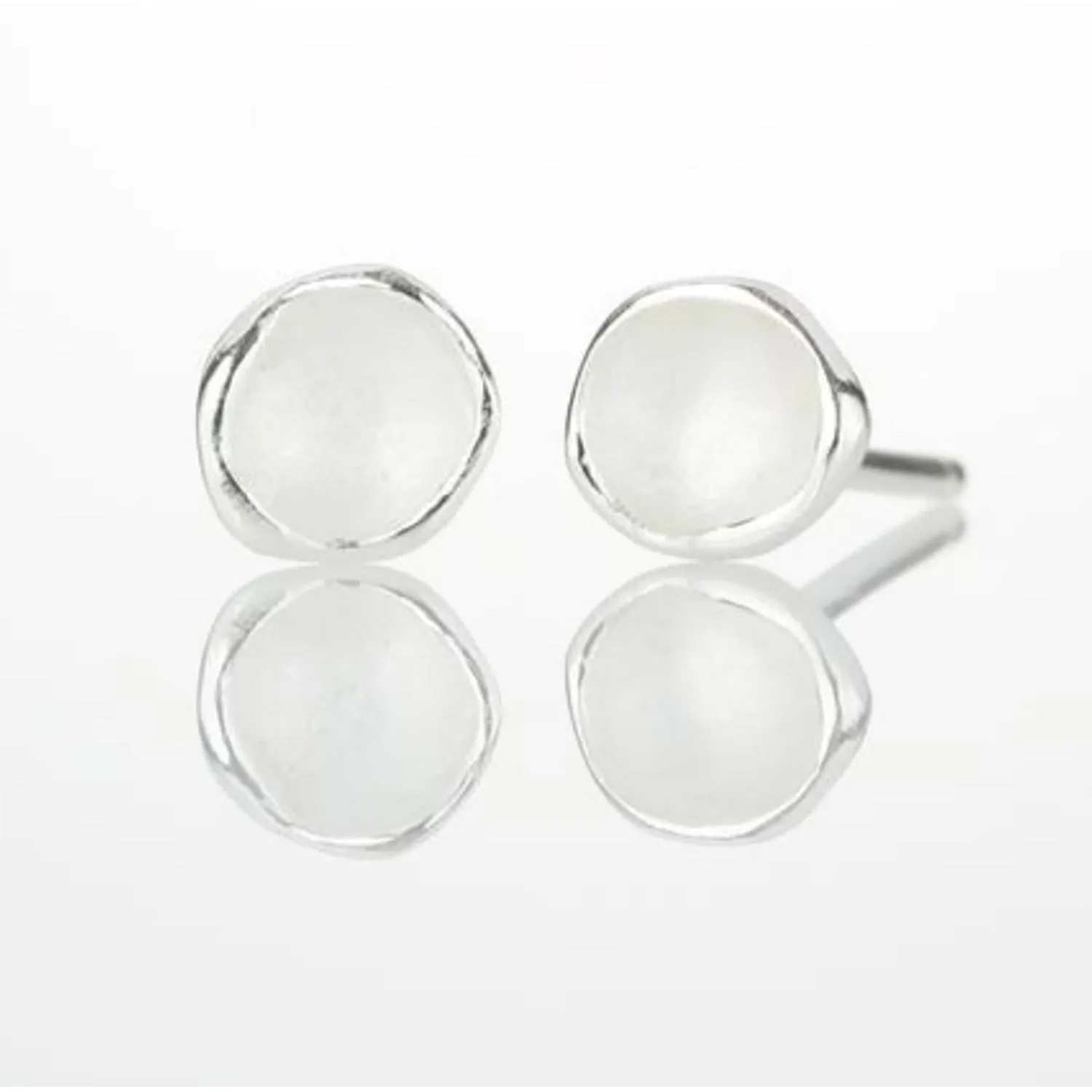 Small Single Pod Earrings in Bright Silver by Sarah Richardson