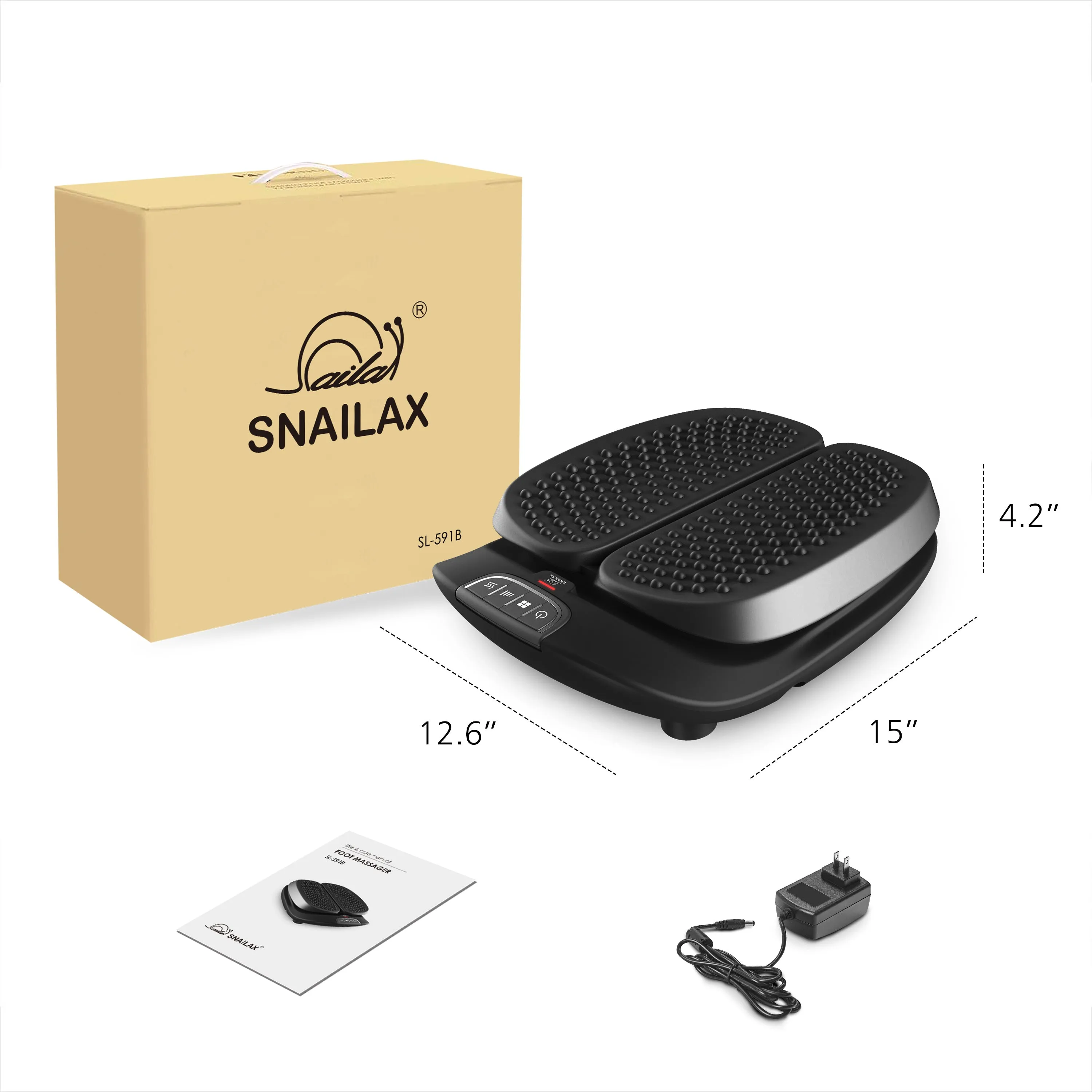 Snailax Foot Massager Machine with Heat,Remote Control (Black) --591B