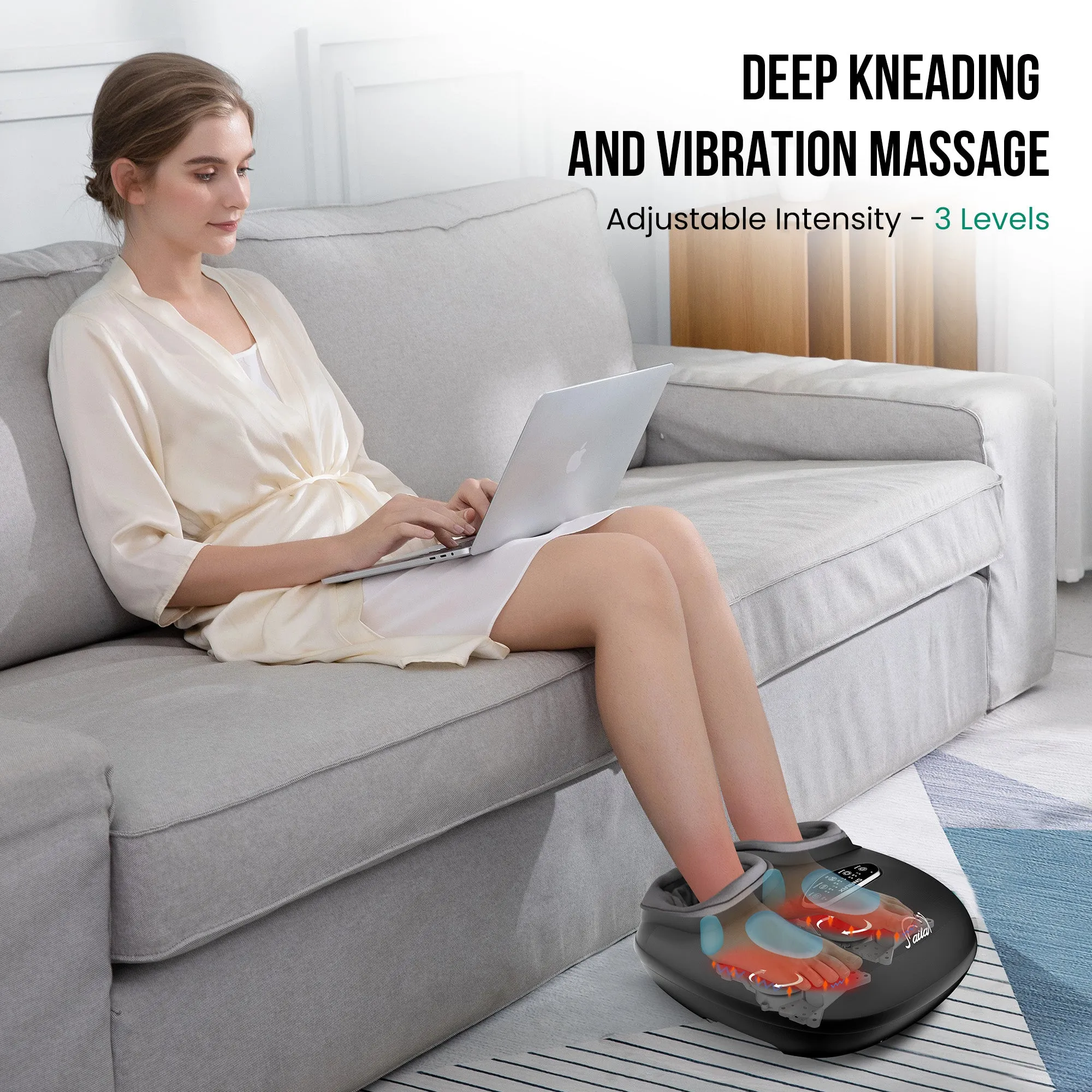 Snailax Shiatsu Deep Kneading Foot Massager with Heat --SL-52A2