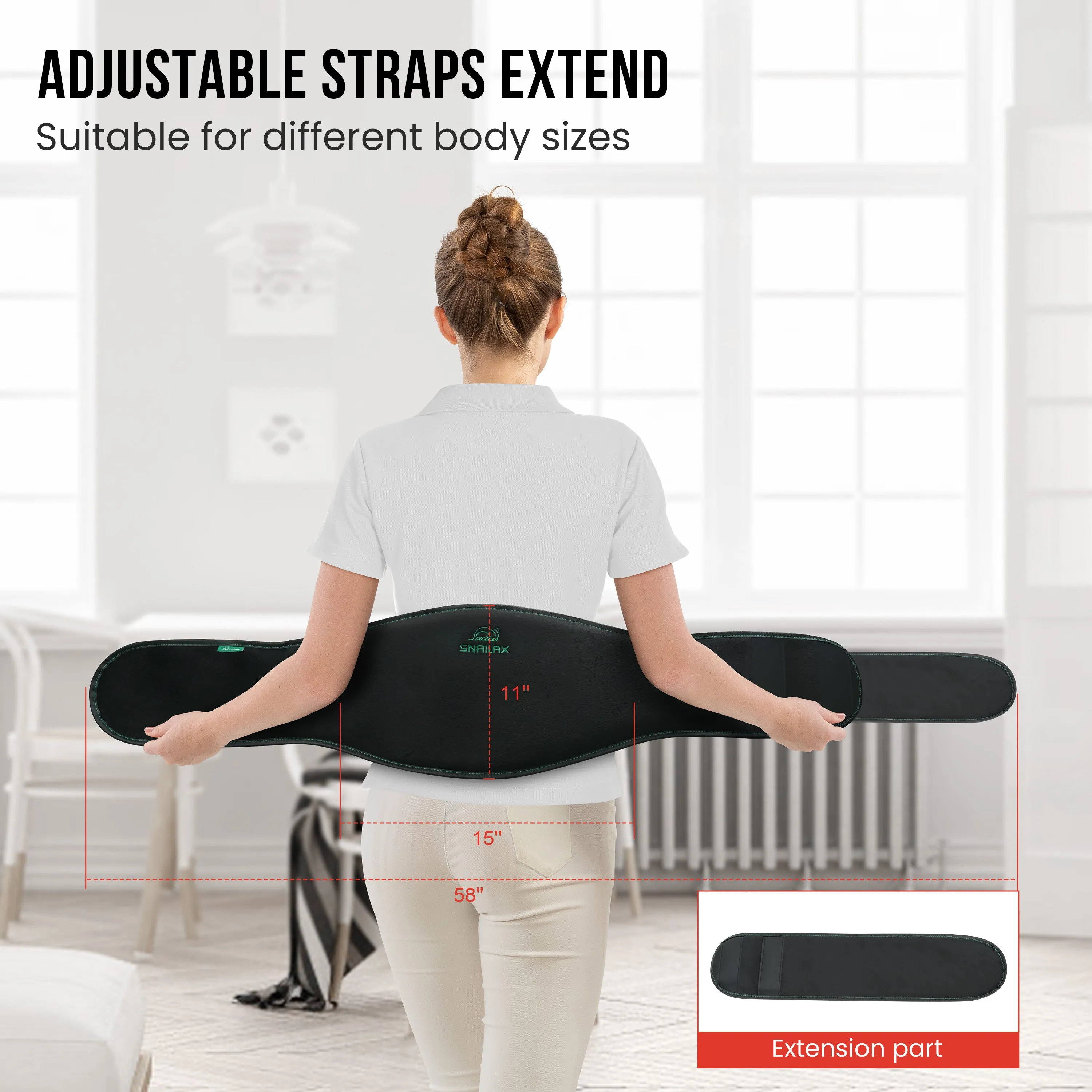 Snailax Vibration Massage Belt for Back Pain Relief with Heat--SL-606