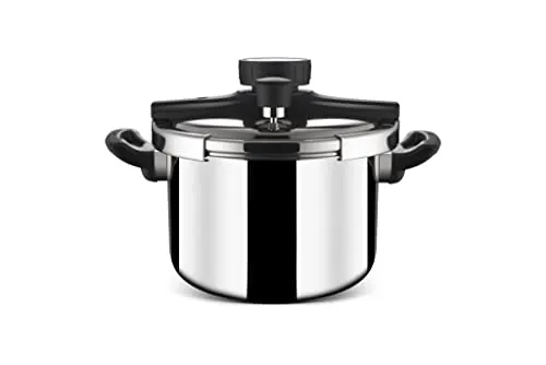 Stahl Triply Stainless Steel Versatil Cooker with Steel and Glass Lid, 5 L