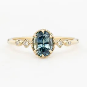 Stella Ring 1.02ct Blue Green Montana Sapphire Ring (One of a kind)