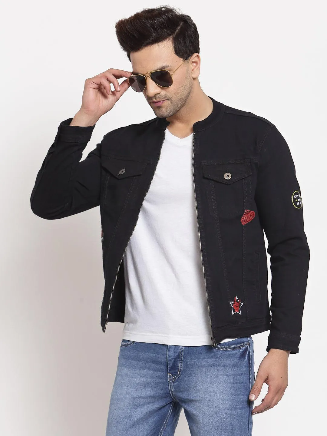 Style Quotient Men Black Denim Jacket