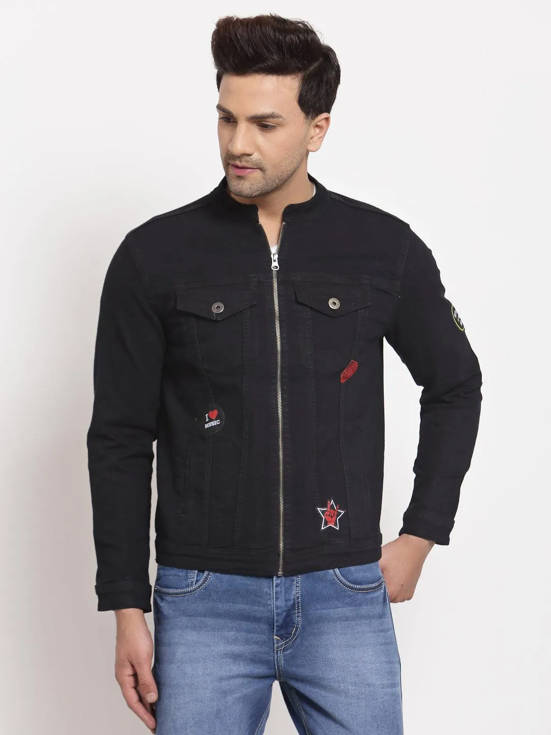 Style Quotient Men Black Denim Jacket