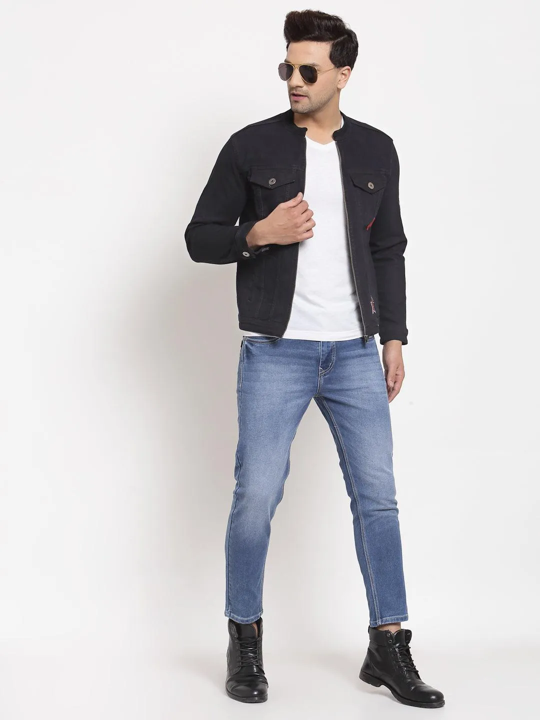 Style Quotient Men Black Denim Jacket