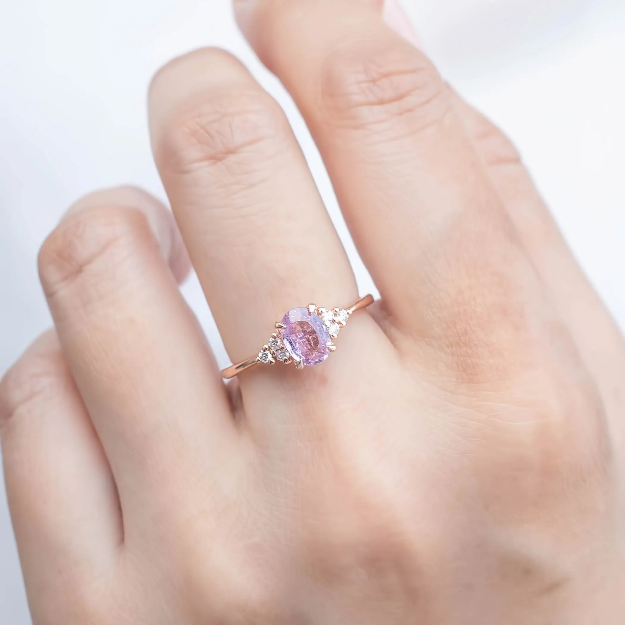 Teresa Ring - 0.84ct Light Pink Ceylon Sapphire, 14k Rose Gold (One of a kind)