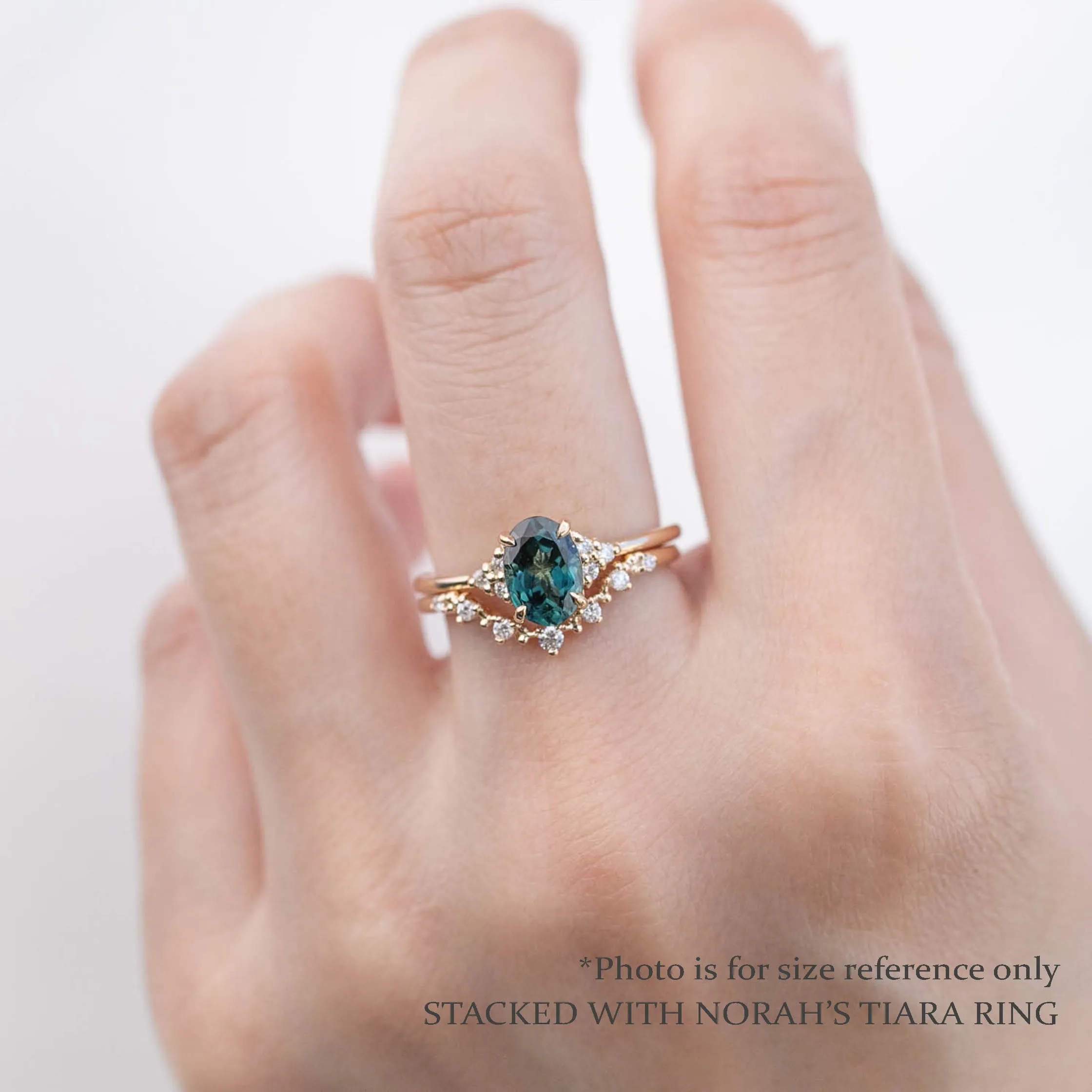 Teresa Ring 1.27ct Teal Blue Montana Sapphire, 14k White Gold (One of a kind)