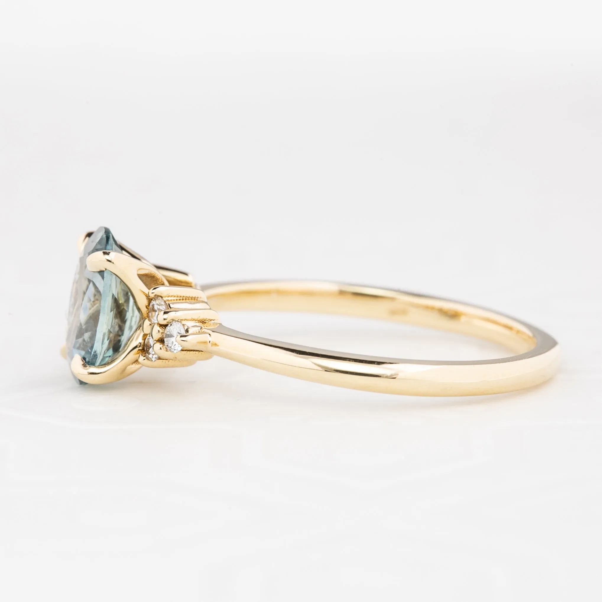 Teresa Ring 1.34ct Blue Montana Sapphire, 14k Yellow Gold (One of a kind)