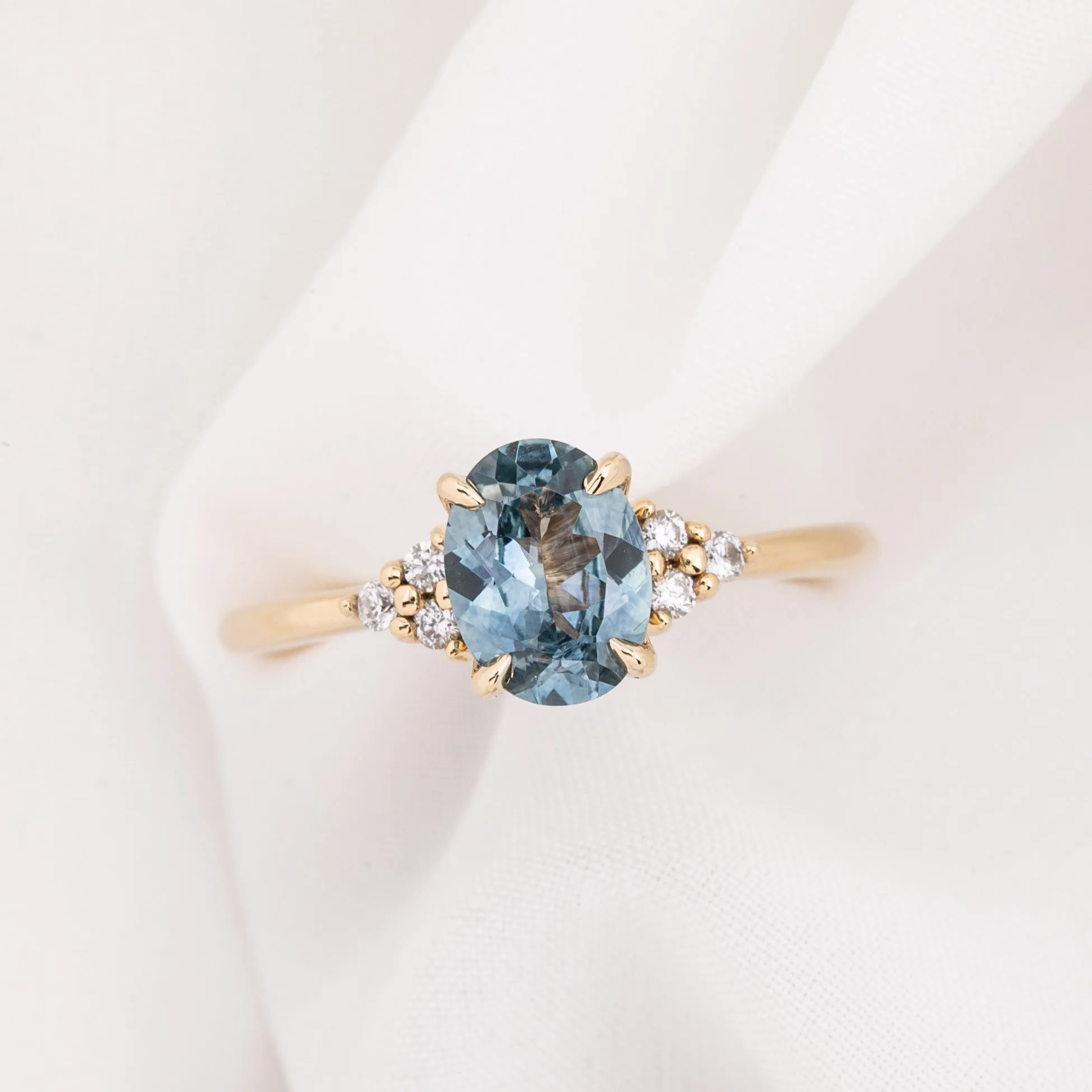 Teresa Ring 1.34ct Blue Montana Sapphire, 14k Yellow Gold (One of a kind)