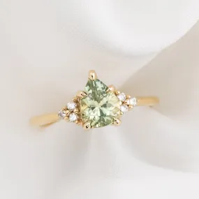 Teresa Ring 1.49ct Light Green Montana Sapphire, 14k Yellow Gold (One of a kind)