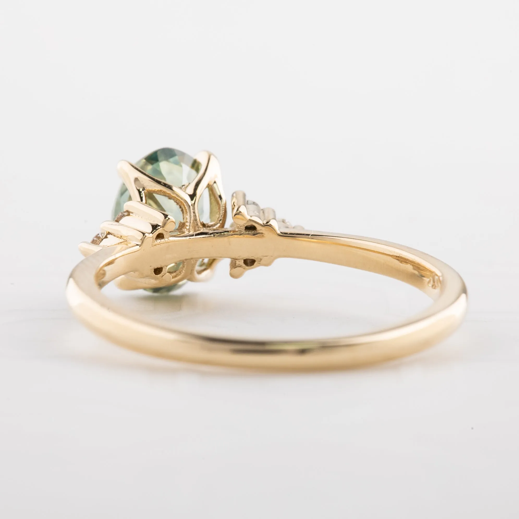 Teresa Ring 1.67ct Parti Green Aqua Yellow Montana Sapphire, 14k Yellow Gold (One of a kind)