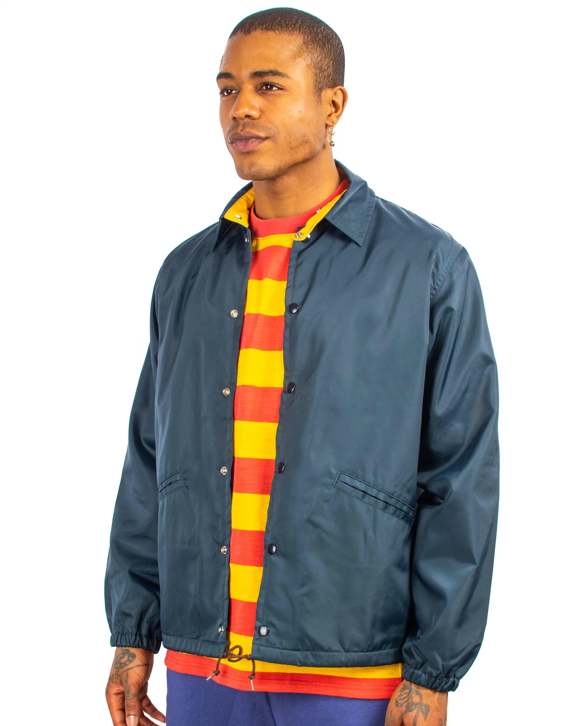 The Real McCoy's MJ22019 Nylon Cotton Lined Coach Jacket Navy