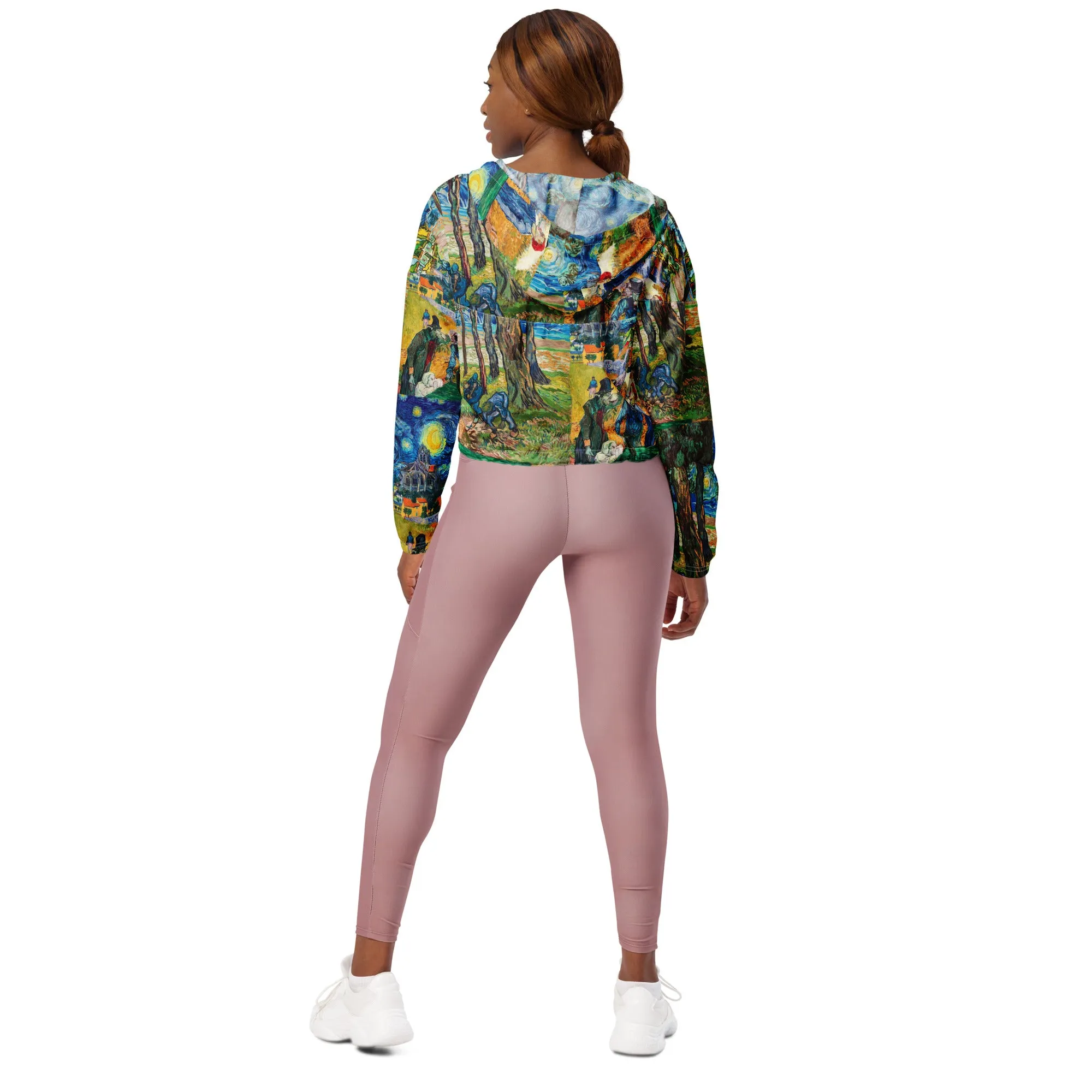 Van Gogh Collage Women’s cropped windbreaker