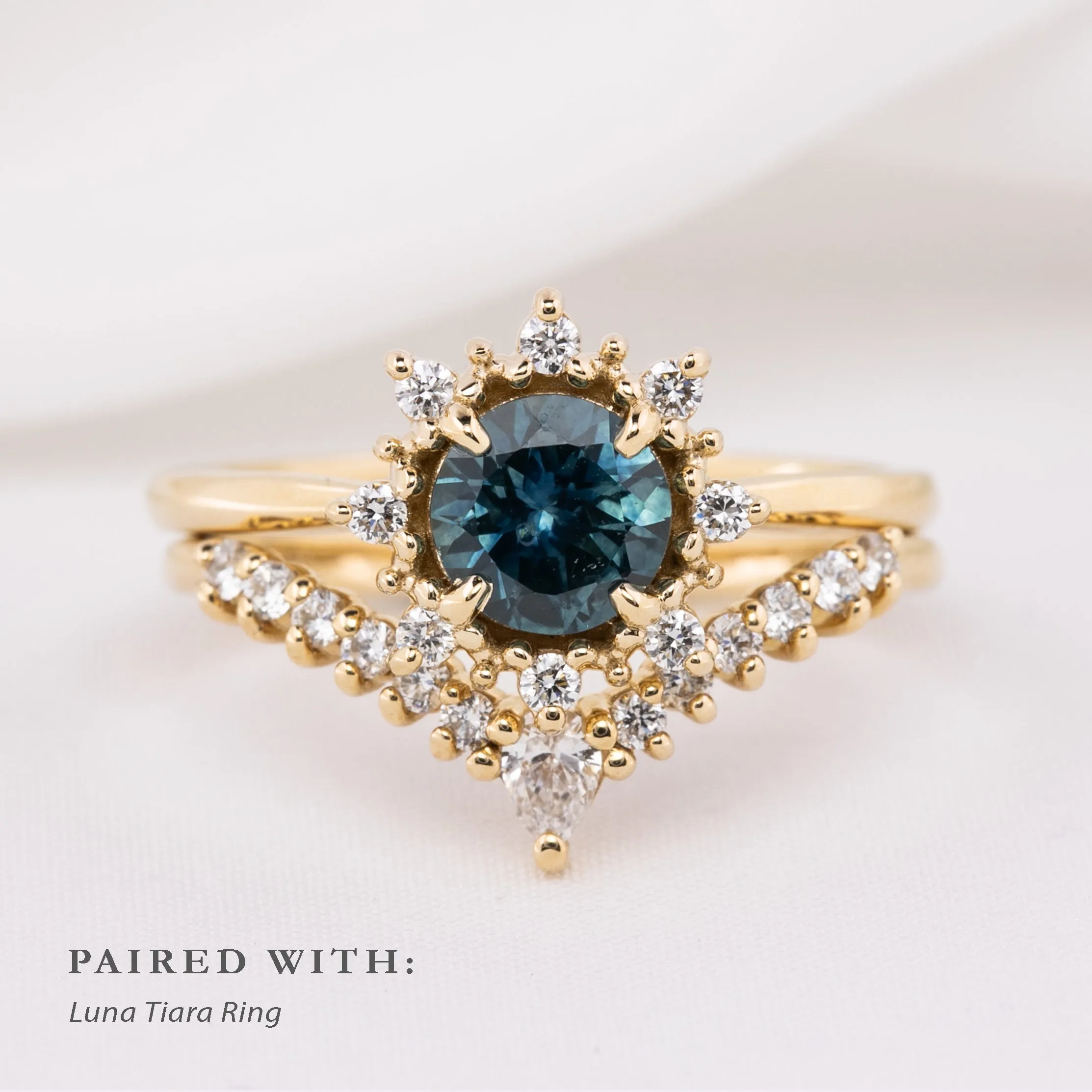 Victoria Ring 1.01ct Teal Blue Montana Sapphire, 14k Yellow Gold (One of a kind)