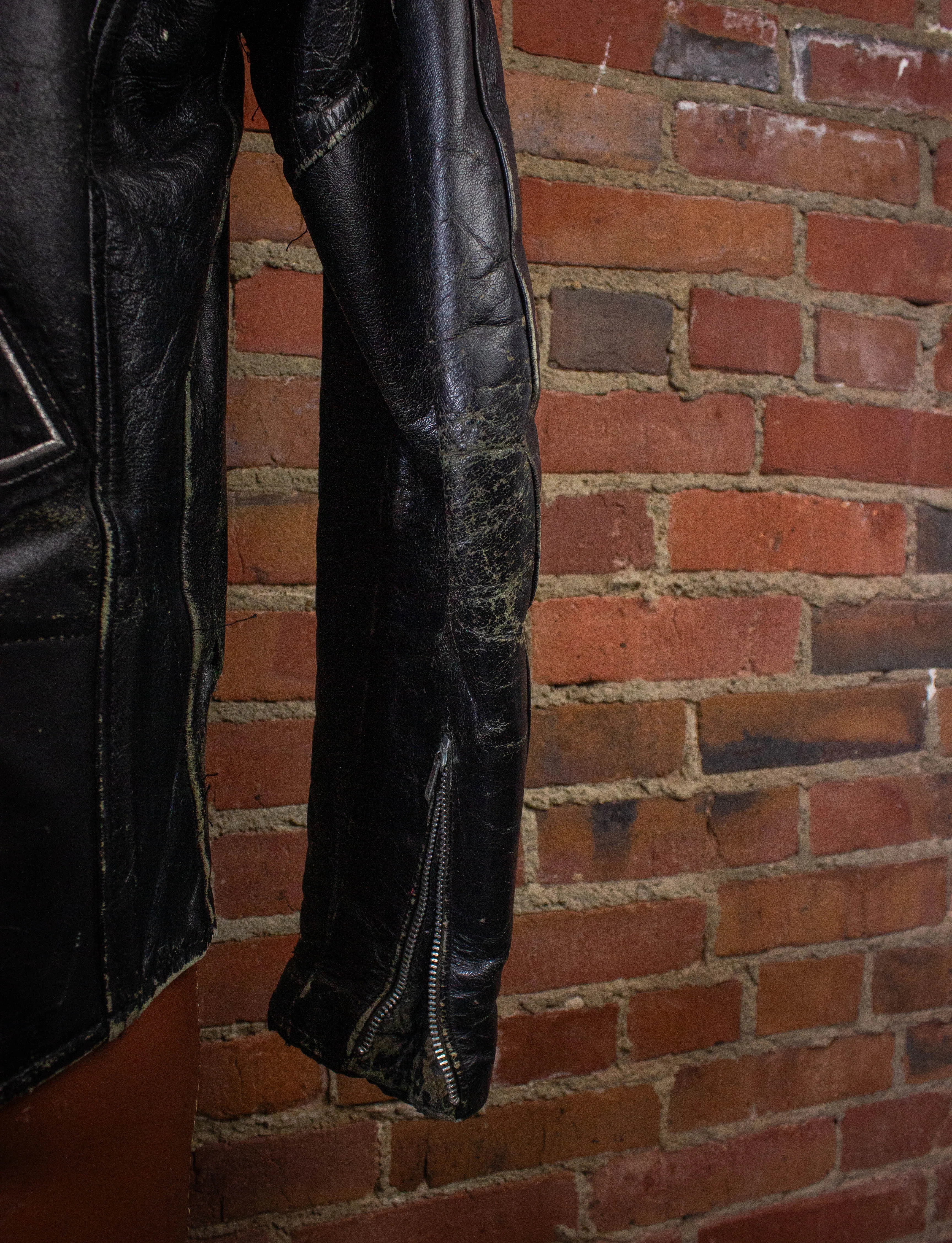 Vintage Diamond Dogs Leather Biker Jacket Black XL