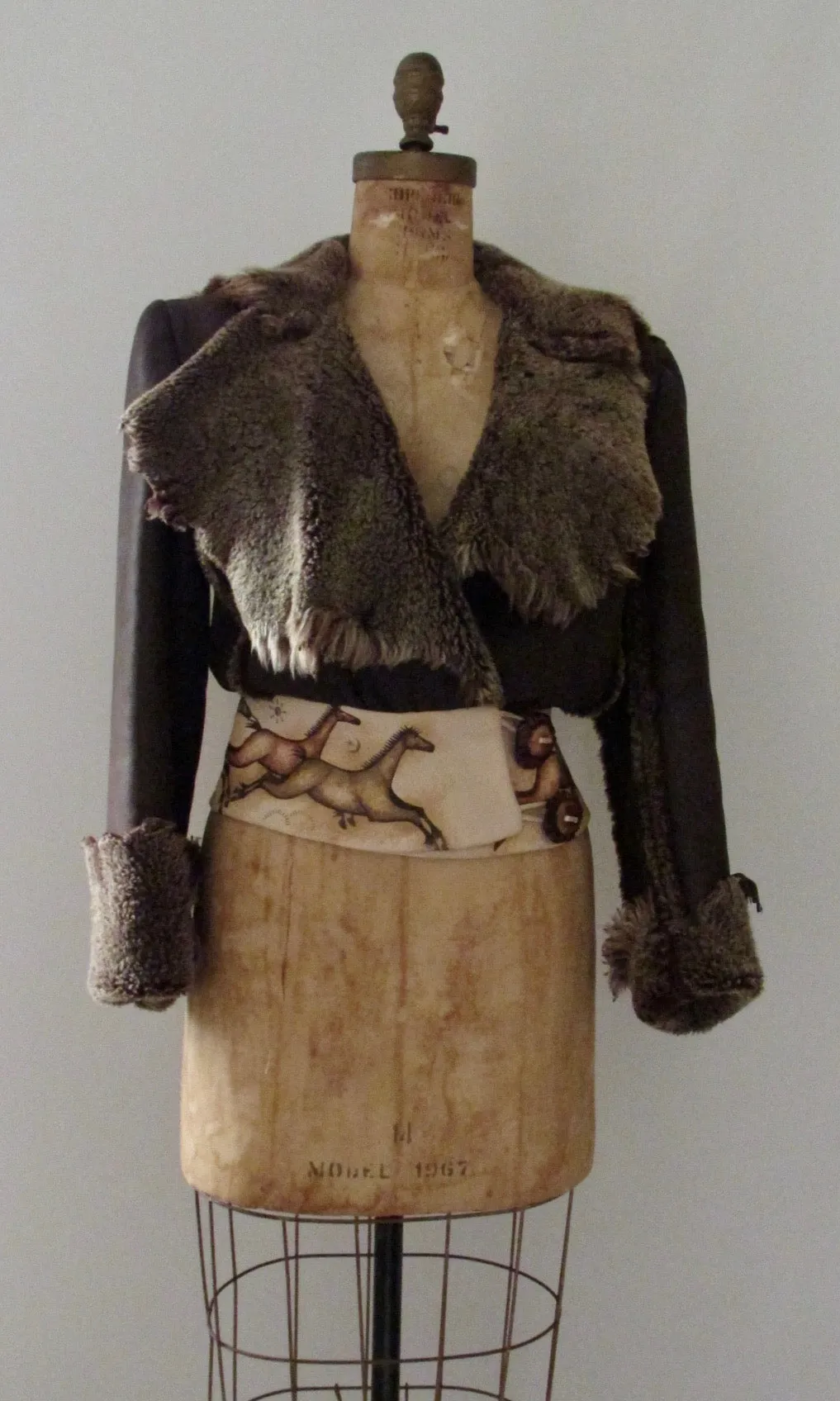 WARM & FUZZY Leather Shearling Jacket, Small