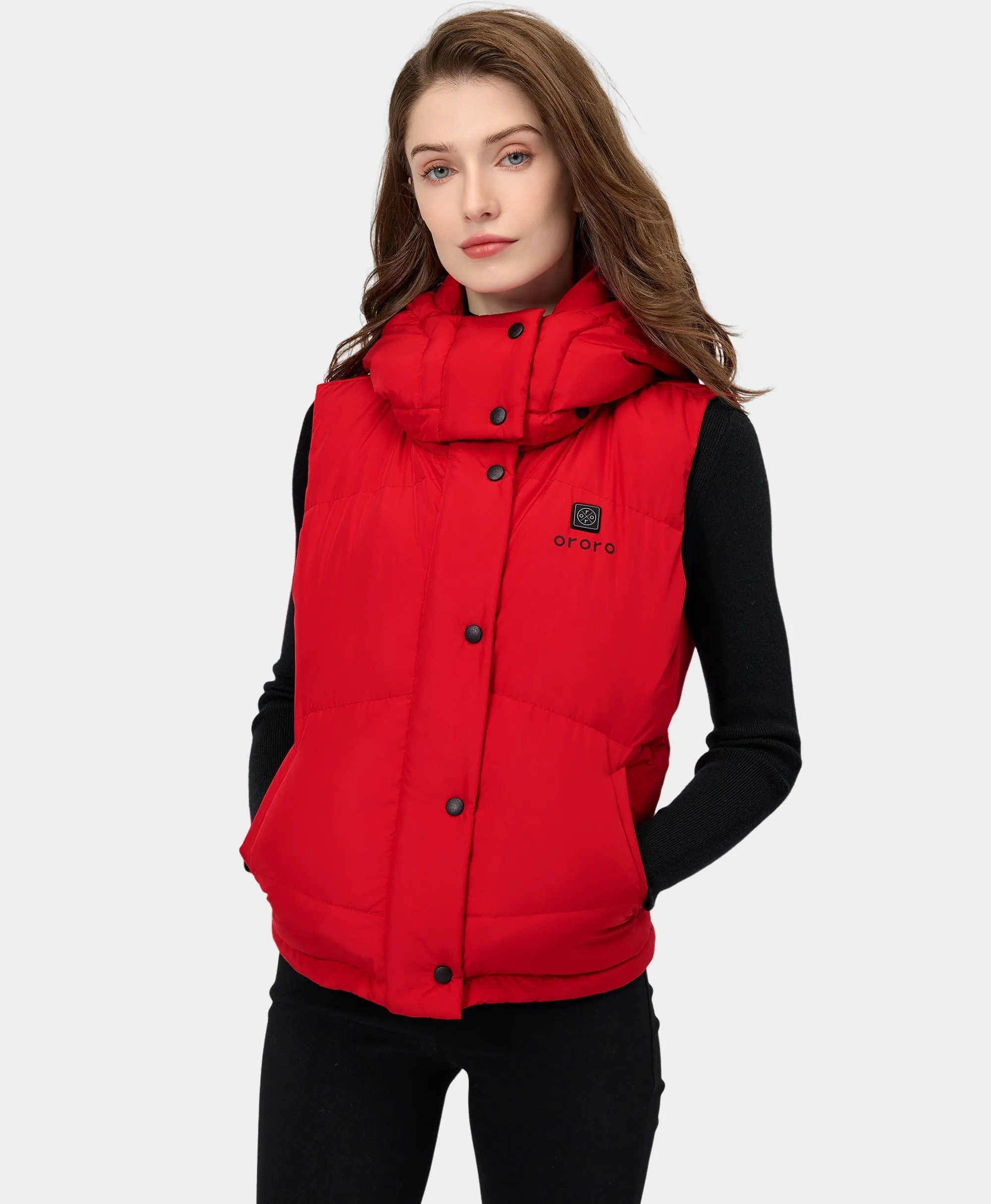 Women's Heated Cropped Puffer Down Vest (Apparel Only)