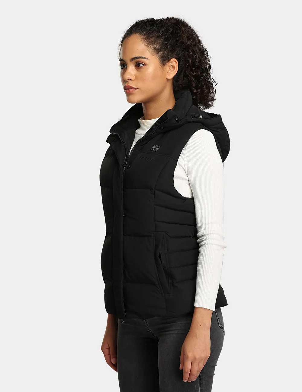 Women's Heated Down Vest - Black/Gray (Apparel Only)