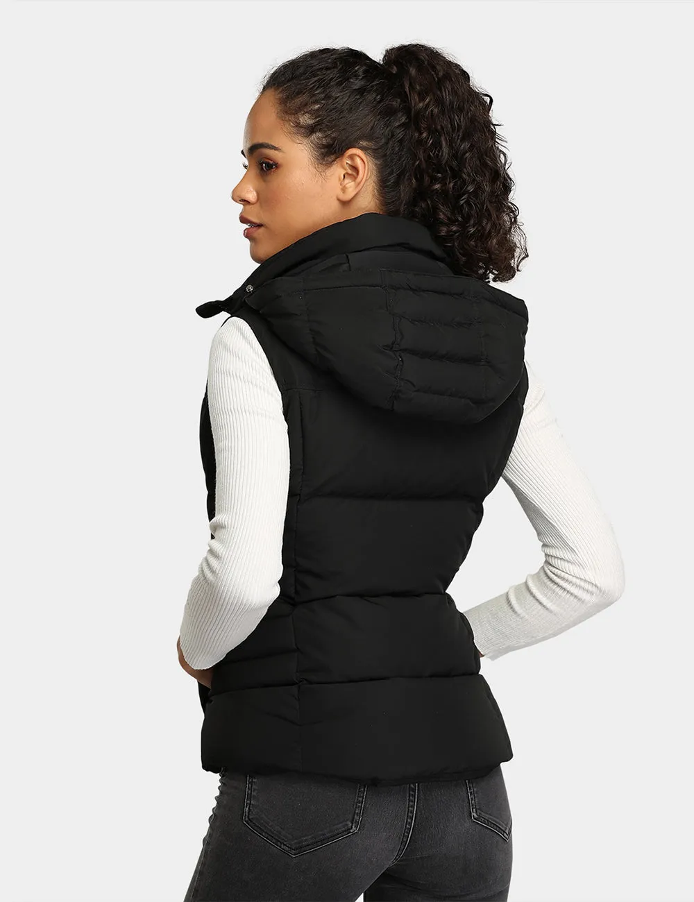 Women's Heated Down Vest - Black/Gray (Apparel Only)