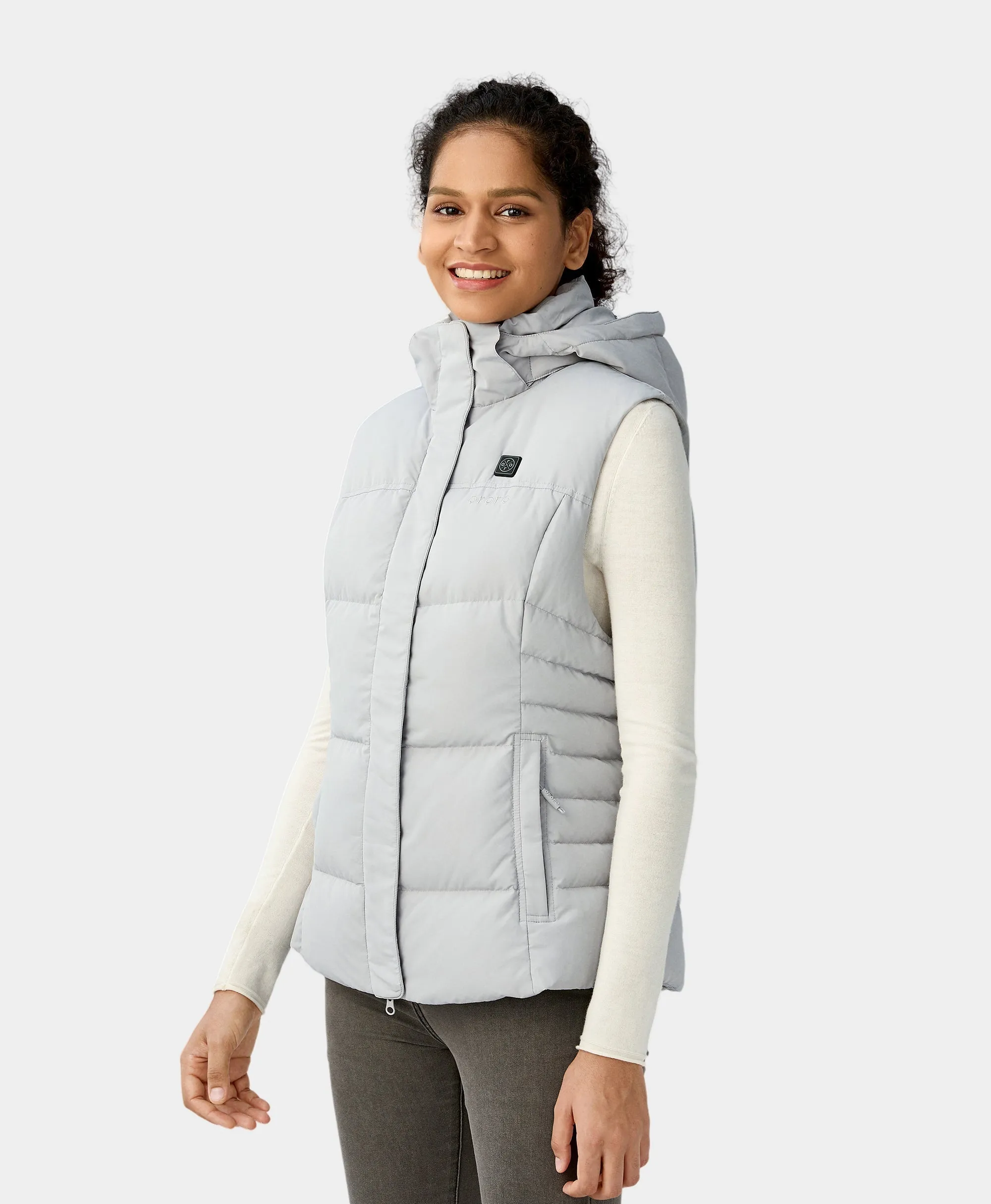 Women's Heated Down Vest - Black/Gray (Apparel Only)