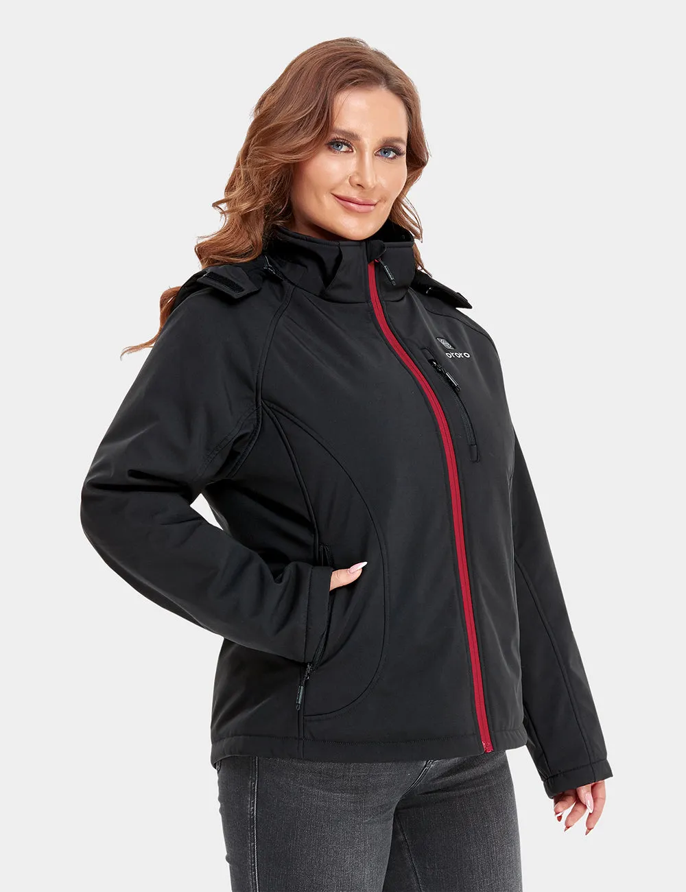 Women's Heated Jacket 2.0 (4 Heating Zones) - Black & Red