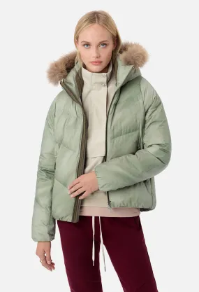 Women's JE X Descente Allterrain Mizusawa Tie Dye Down Jacket / Mojave X Sage