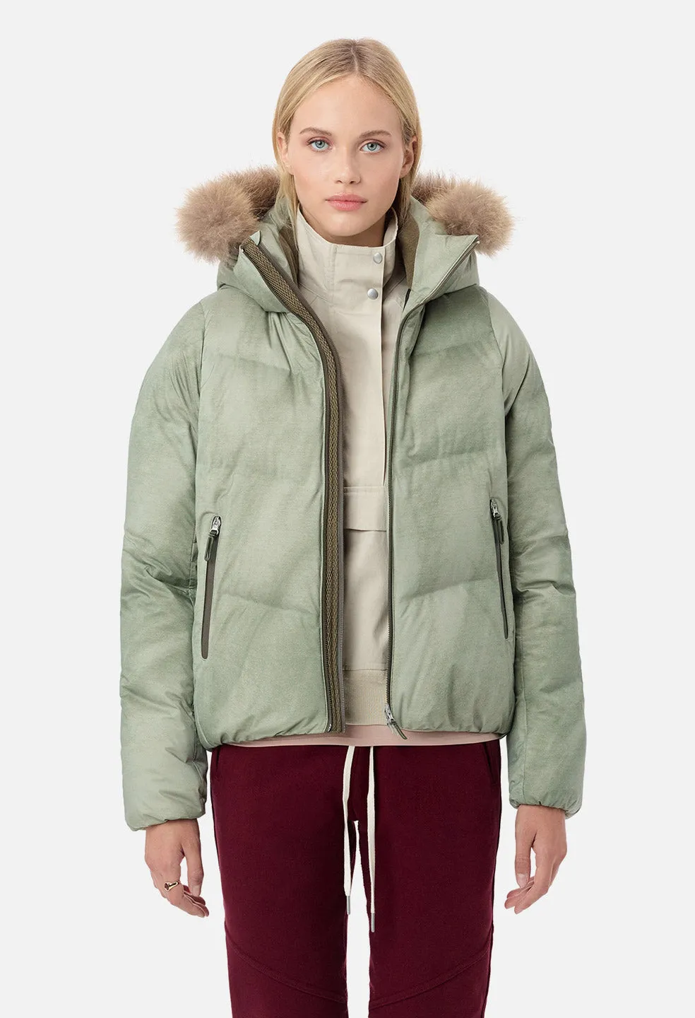 Women's JE X Descente Allterrain Mizusawa Tie Dye Down Jacket / Mojave X Sage