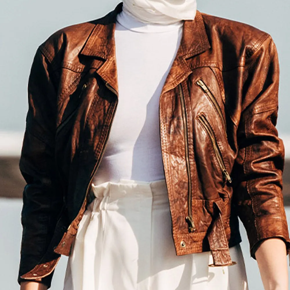 Women's Leather Jacket | KC Leather Signature Range - Eloise in Brown