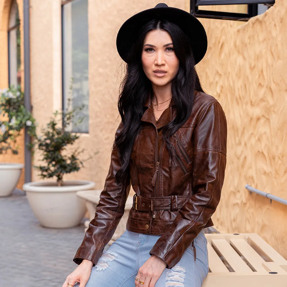 Women's Leather Jacket | KC Leather Signature Range - Eloise in Dark Brown