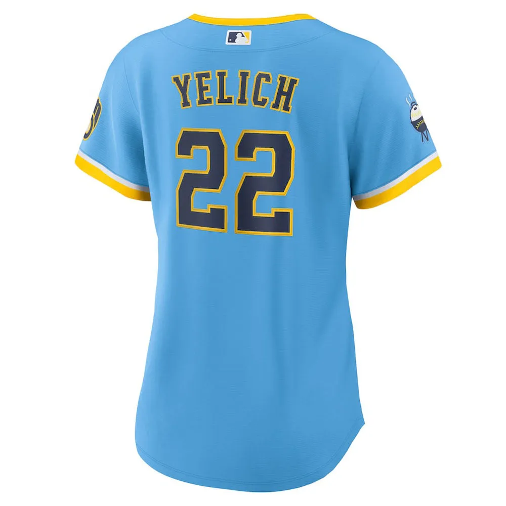 Women's Milwaukee Brewers Christian Yelich City Connect Replica Jersey - Powder Blue