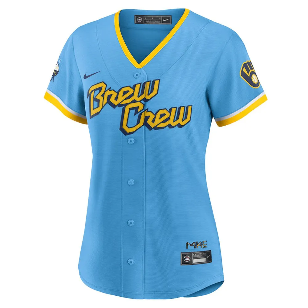 Women's Milwaukee Brewers Christian Yelich City Connect Replica Jersey - Powder Blue