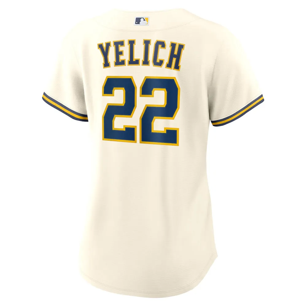 Women's Milwaukee Brewers Christian Yelich Home Player Jersey - Cream