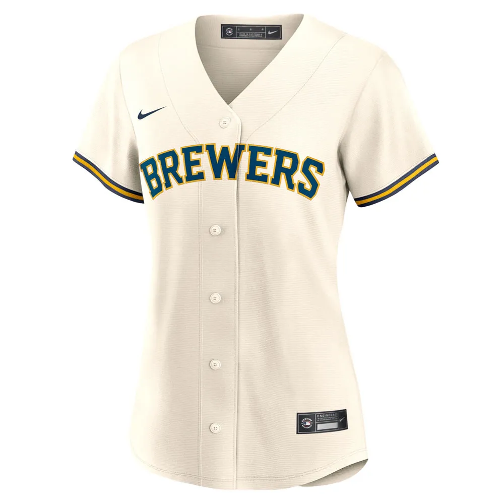 Women's Milwaukee Brewers Christian Yelich Home Player Jersey - Cream